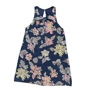 Dee Elle midi sleeveless navy blue floral dress size M